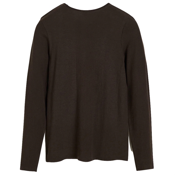 Aiayu Gentle Long Sleeve Bluse, Dark Brown 